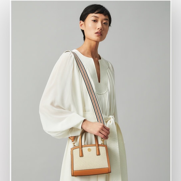 NWT TORY BURCH WALKER CANVAS MICRO SATCHEL KOBICHA - Picture 8 of 8